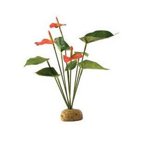   Exo-Terra Rainforest Plant Anthurium Bush - Terráriumi műnövény dekoráció (Flamingóvirág) cca.30cm