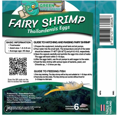 Thailandensis tündérrák pete keltetéshez-Fairy Shrimp Thailandensis Eggs
