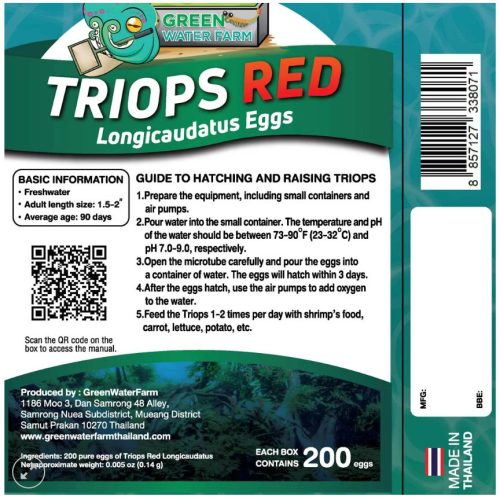 Triops Red Longicaudatus pete keltetéshez-Triops Red Longicaudatus eggs