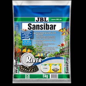   JBL Sansibar RIVER - Könnyű, finom hordozó fekete kövekkel édes- és sósvízi akváriumokhoz és terráriumokhoz (5kg)